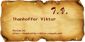Thanhoffer Viktor névjegykártya
